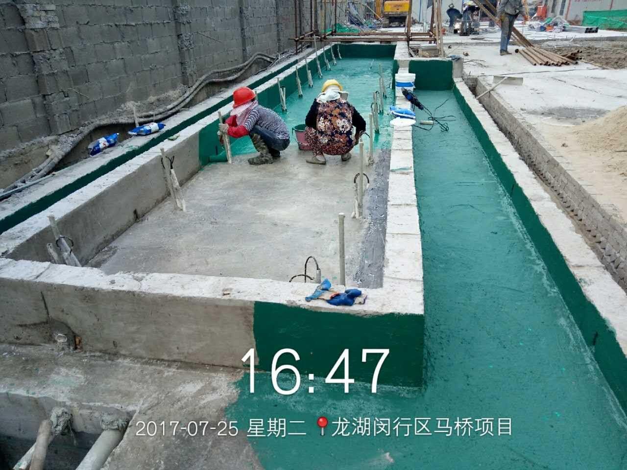 上海闵行马桥镇项目 科建柔性防水施工现场